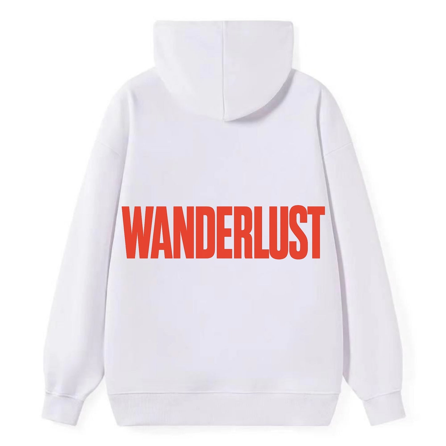 Bold typography design - "WANDERLUST" - desire to travel, explore the - Classic Pullover Hoodie - White