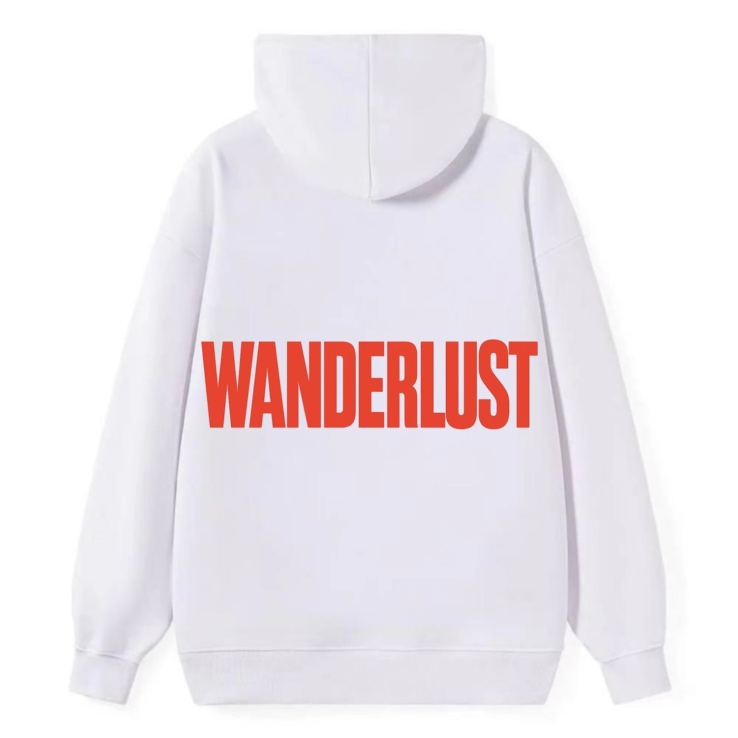 Bold typography design - "WANDERLUST" - desire to travel, explore the - Classic Pullover Hoodie - White