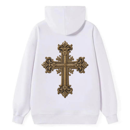 Victorian Cross  - Classic Pullover Hoodie - White