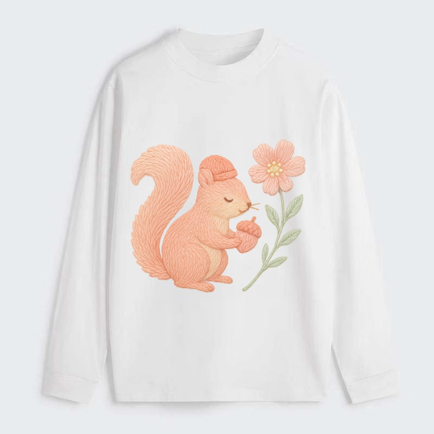 Coral Squirrel - Classic Long Sleeve Shirt - White