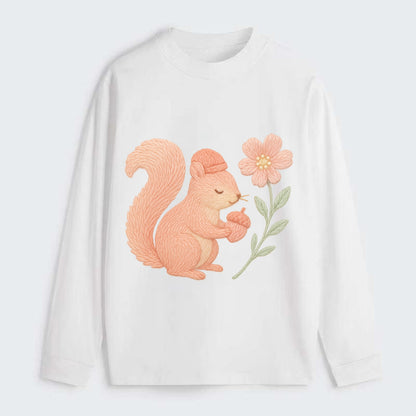 Coral Squirrel - Classic Long Sleeve Shirt - White