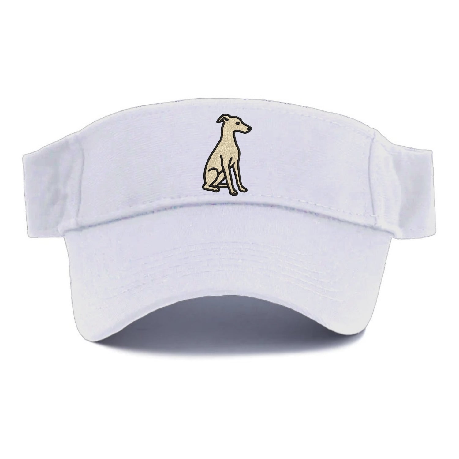 Italian Greyhound - Gray sitting pose - Visor - White