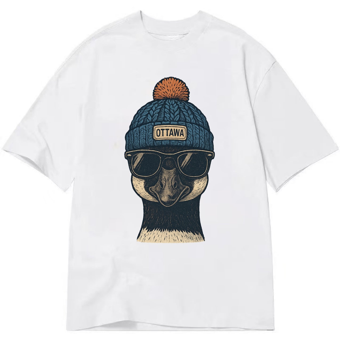 Ottawa Canadian Goose wearing Ottawa bea - Classic T-shirt - White