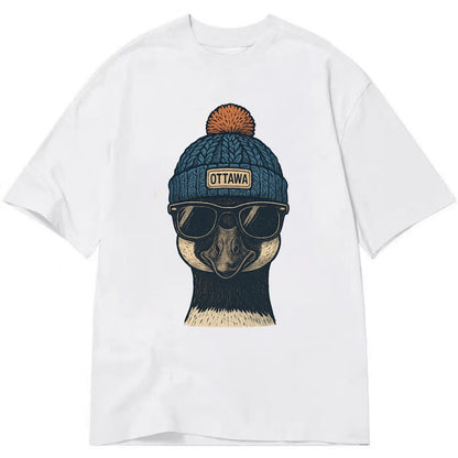 Ottawa Canadian Goose wearing Ottawa bea - Classic T-shirt - White