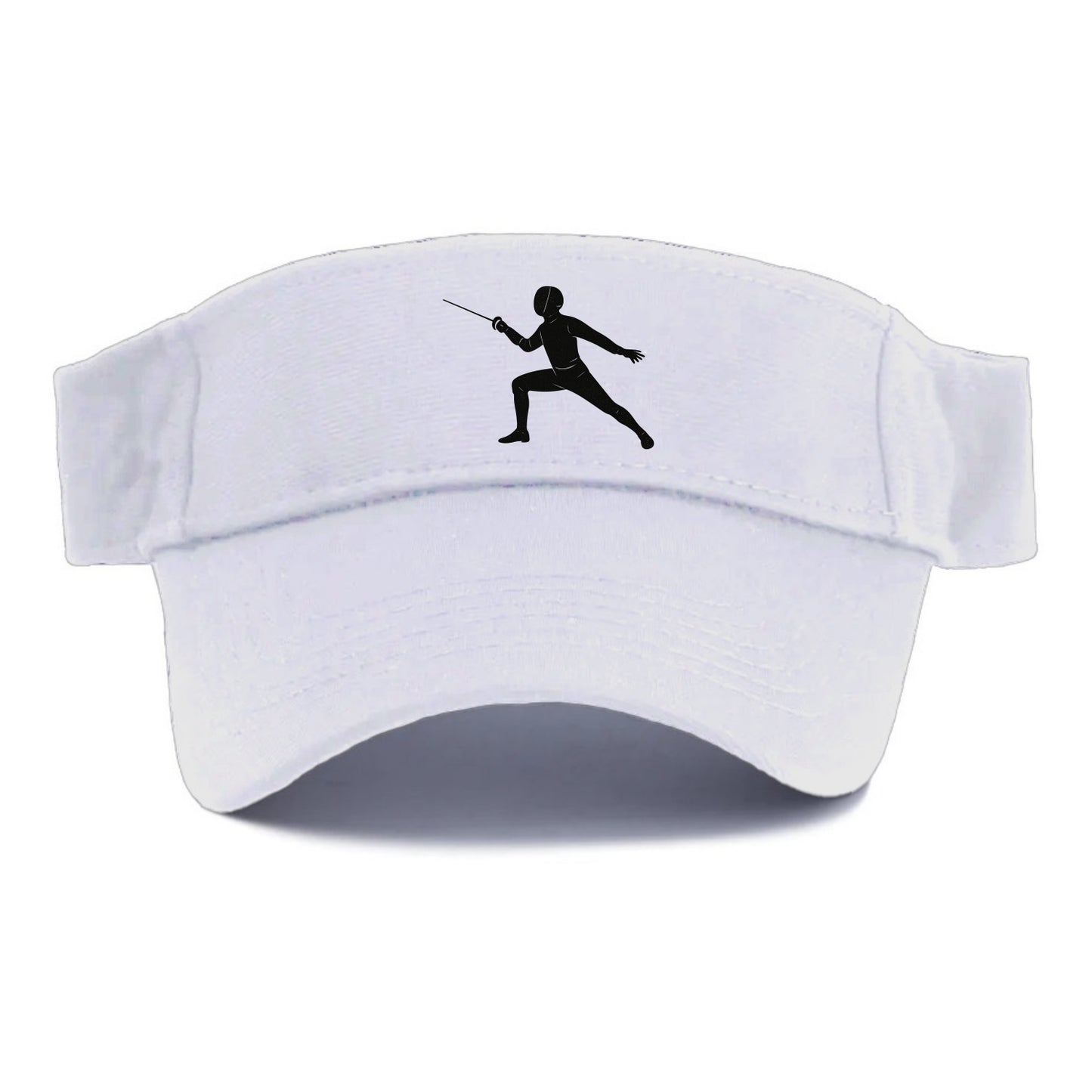 Fencer in lunge position - Visor - White