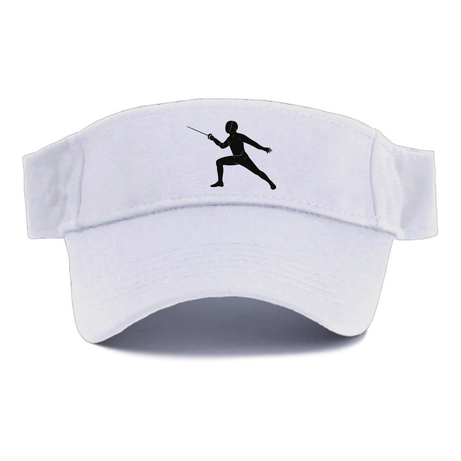 Fencer in lunge position - Visor - White