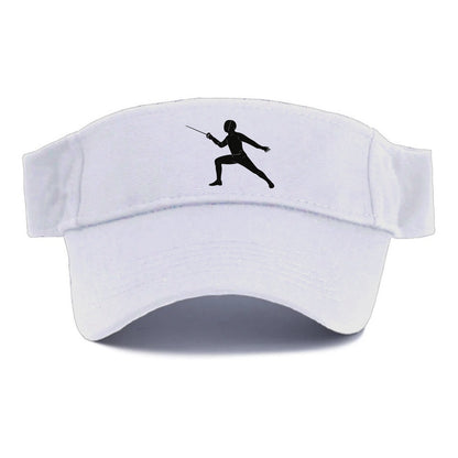 Fencer in lunge position - Visor - White