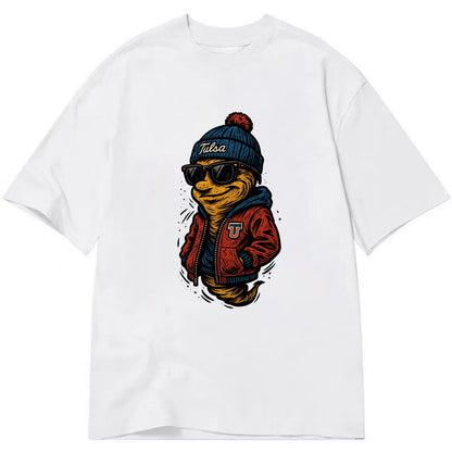 Tulsa Hurricane wearing Tulsa beanie with TU patch - Classic T-shirt - White