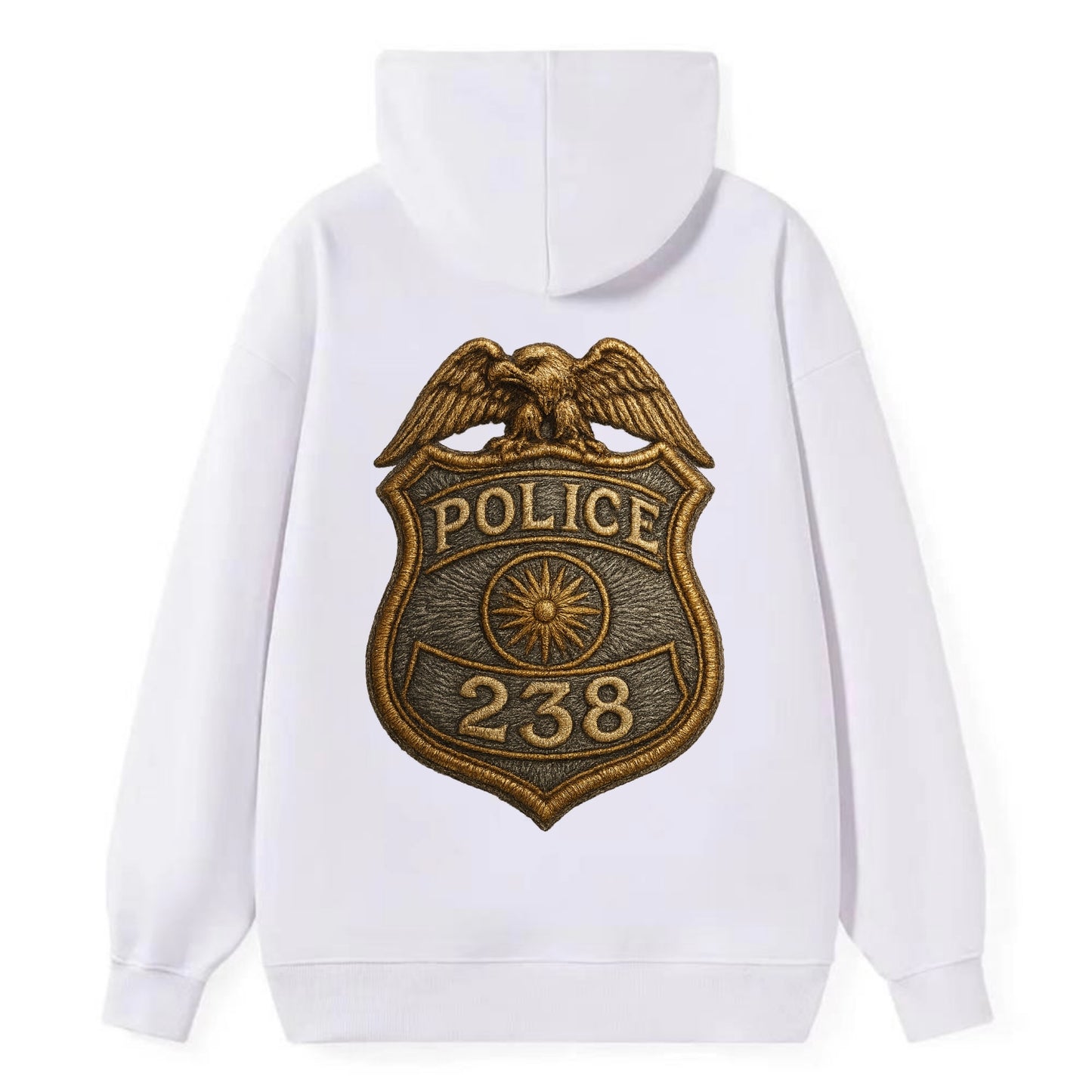 Police Badge  - Classic Pullover Hoodie - White