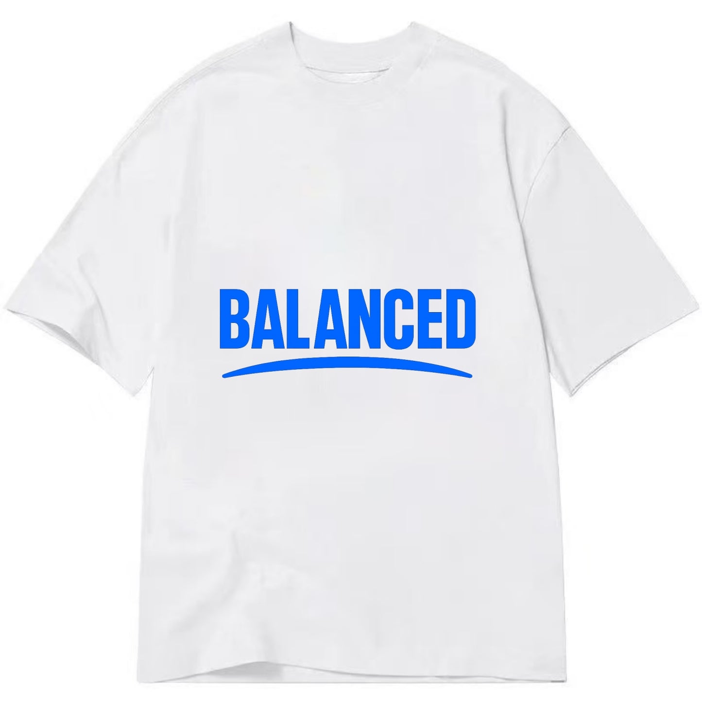 Bold typography design - "BALANCED" - harmony, equilibrium, centered life - Classic T-shirt - White