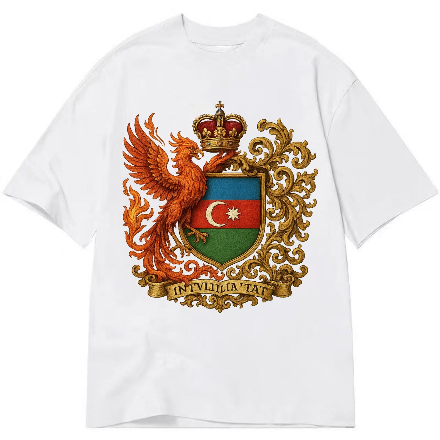 Azerbaijan Fire Phoenix Emblem  - Classic T-shirt - White