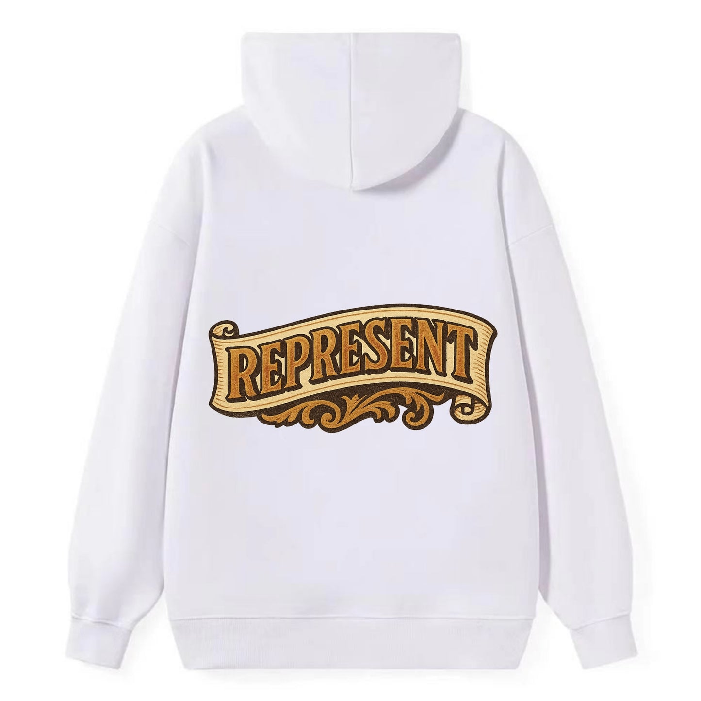 Bold typography design - "REPRESENT" - showing where you from - Classic Pullover Hoodie - White