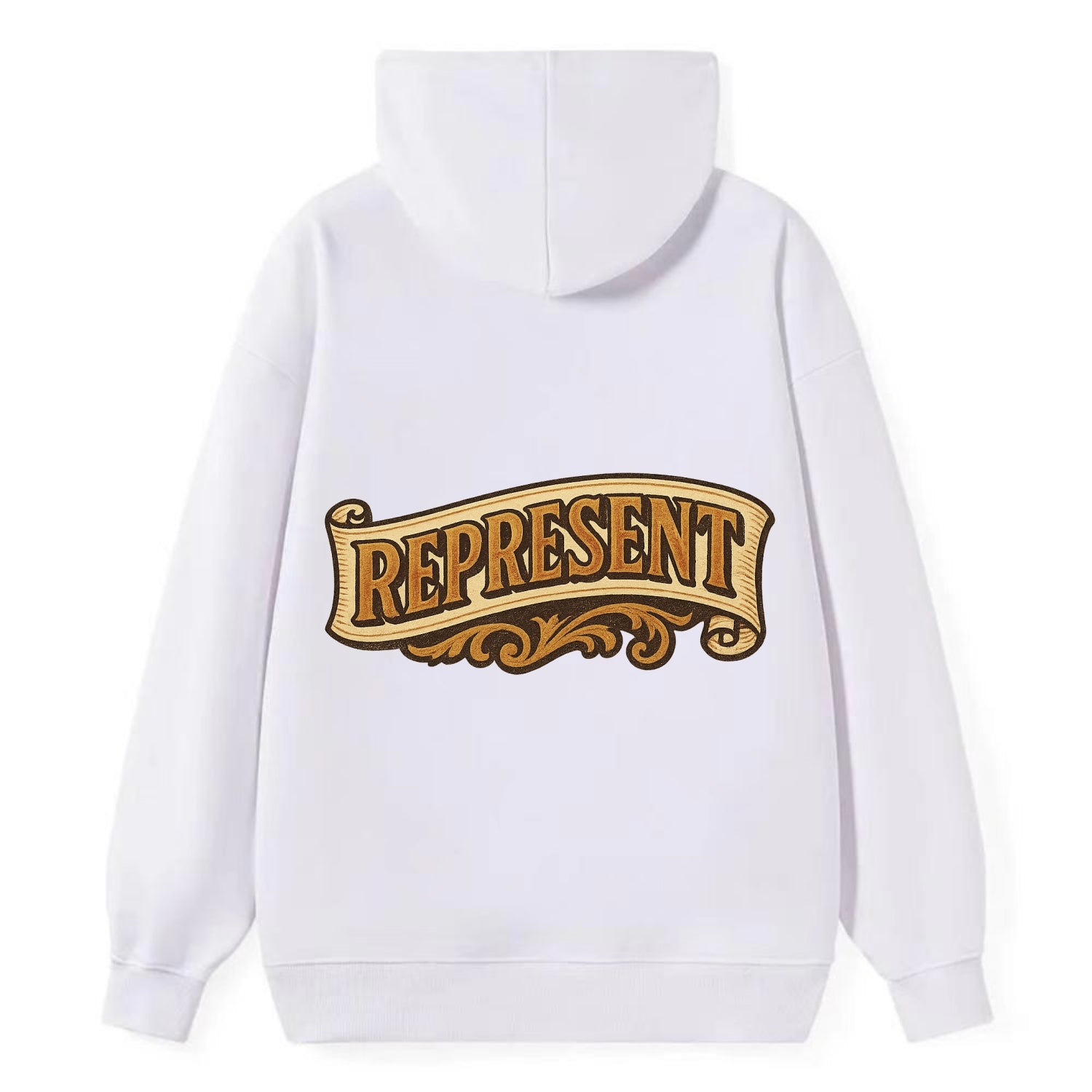 Bold typography design - "REPRESENT" - showing where you from - Classic Pullover Hoodie - White