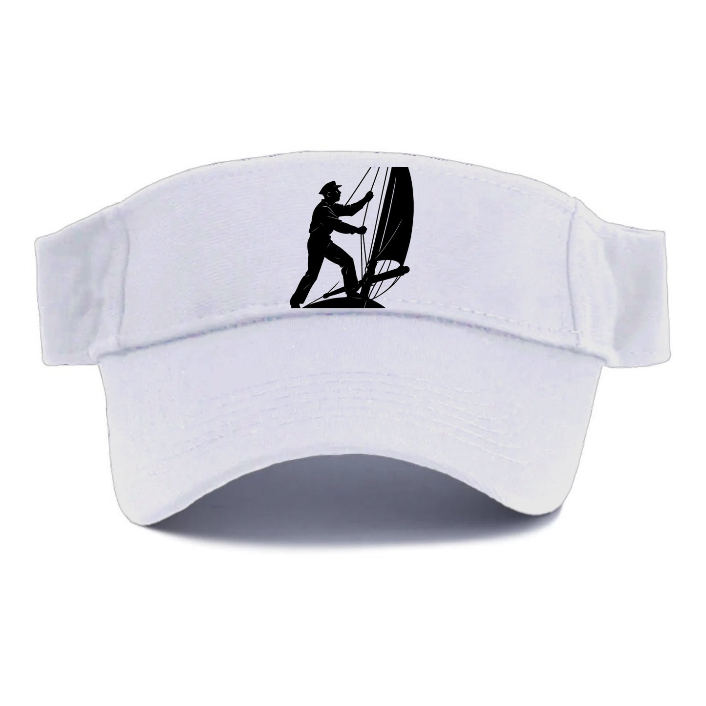 Sailor adjusting the boom on a sailboat - Visor - White