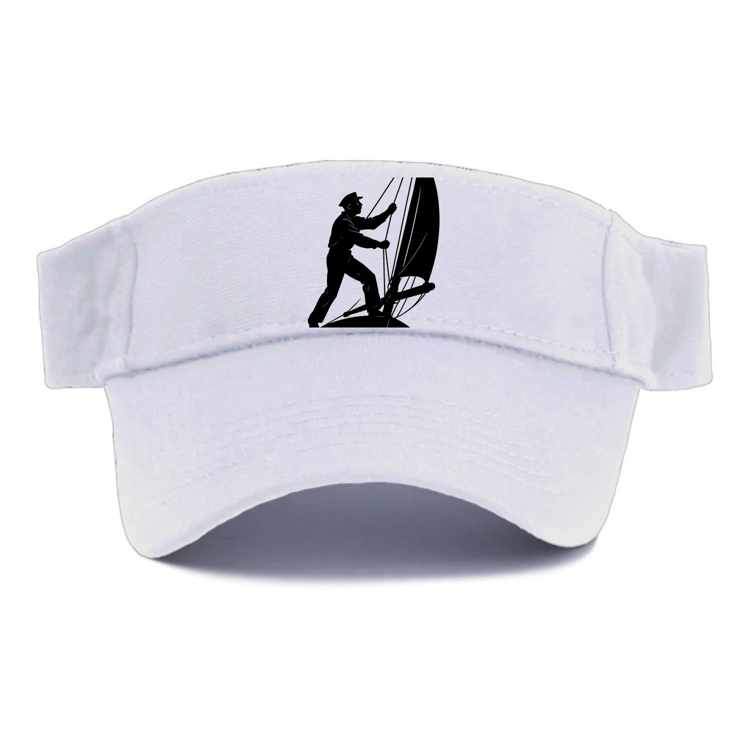 Sailor adjusting the boom on a sailboat - Visor - White