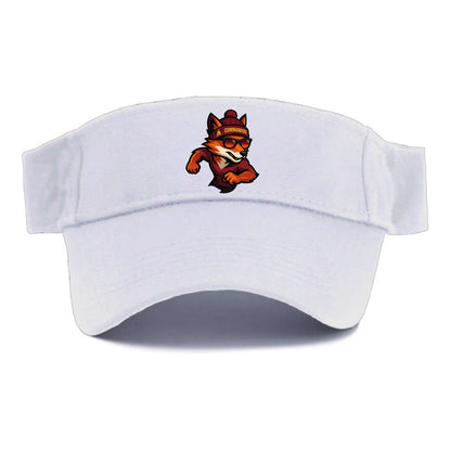 Washington Fox wearing Commanders beanie with Capitol patch and wayfarer sunglasses - Visor - White
