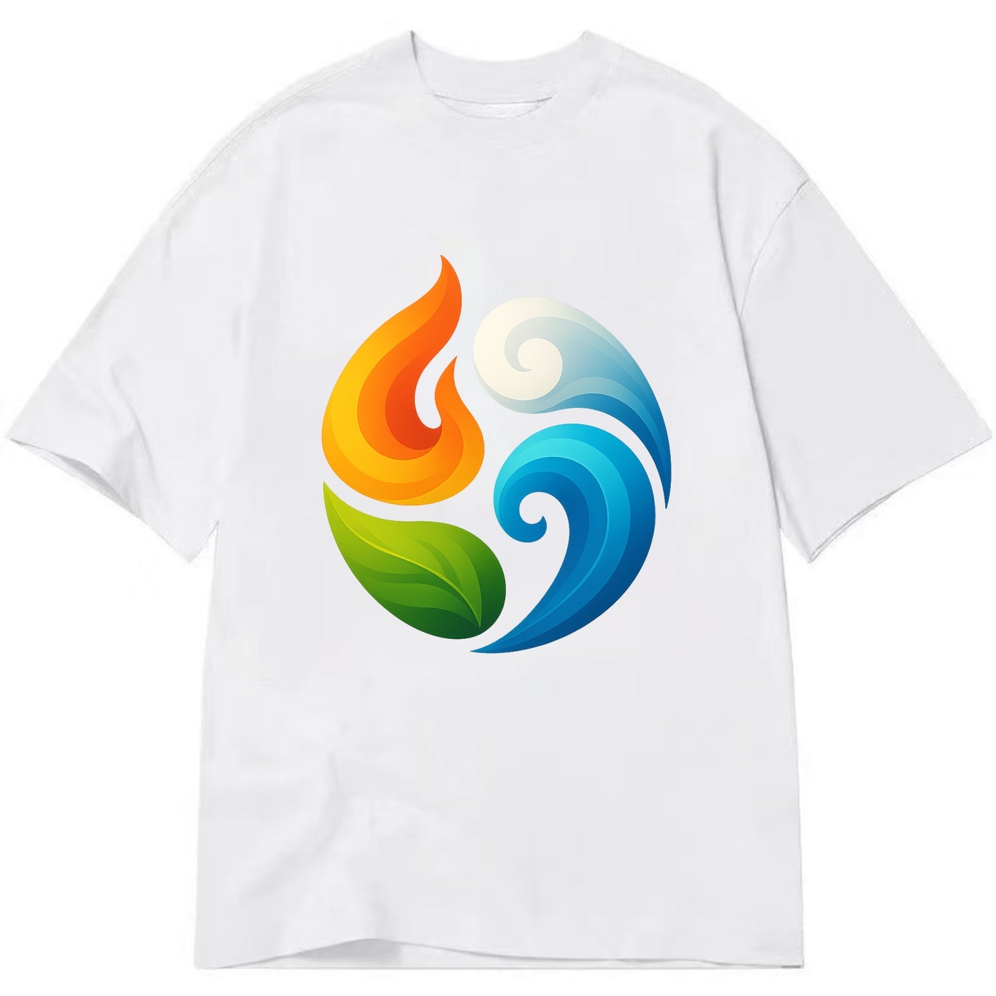 Four Elements Dance - Fire orange, water - Classic T-shirt - White