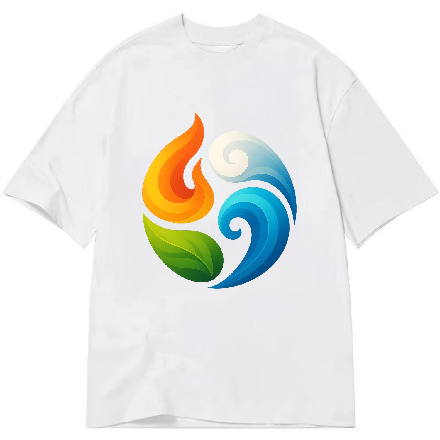 Four Elements Dance - Fire orange, water - Classic T-shirt - White