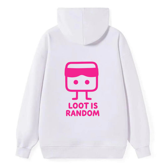 LOOT IS RANDOM | Dice wearing blindfold - Classic Pullover Hoodie - White