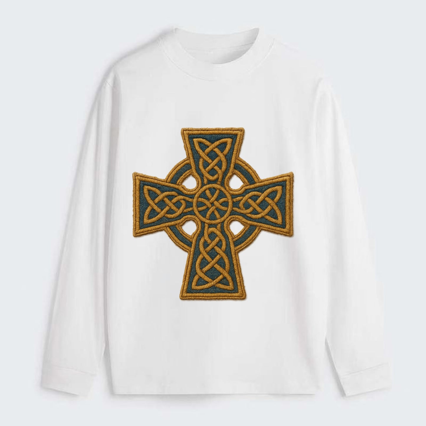 Book Of Kells Cross - Classic Long Sleeve Shirt - White