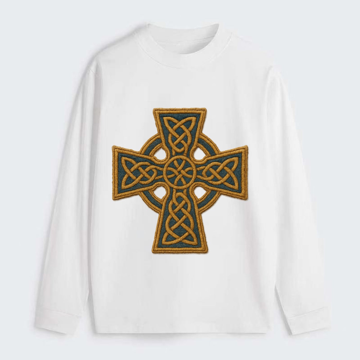 Book Of Kells Cross - Classic Long Sleeve Shirt - White