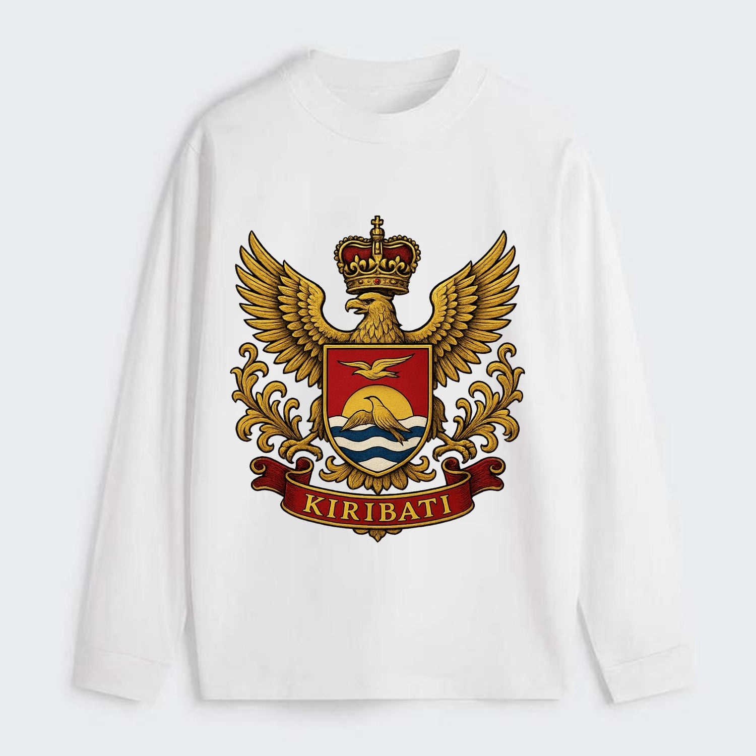 Kiribati Heritage Badge - Classic Long Sleeve Shirt - White