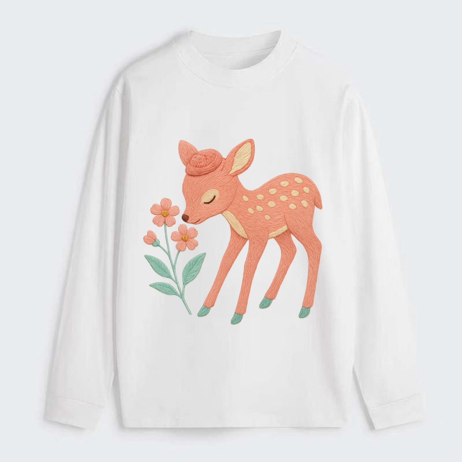 Coral Fawn - Classic Long Sleeve Shirt - White