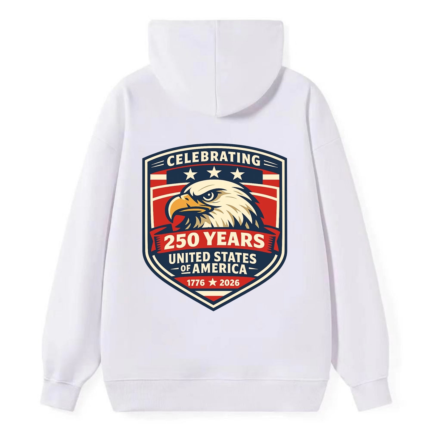 Heritage Eagle Emblem - Classic Pullover Hoodie - White