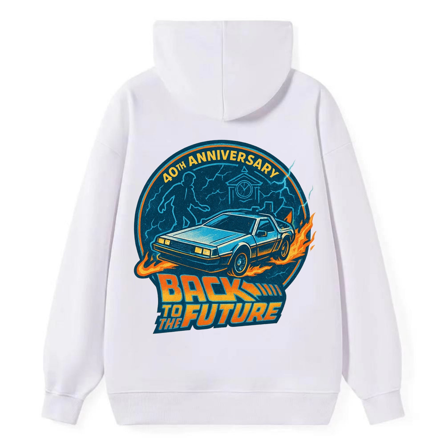 Back To The Future 40th Anniversary - Classic Pullover Hoodie - White
