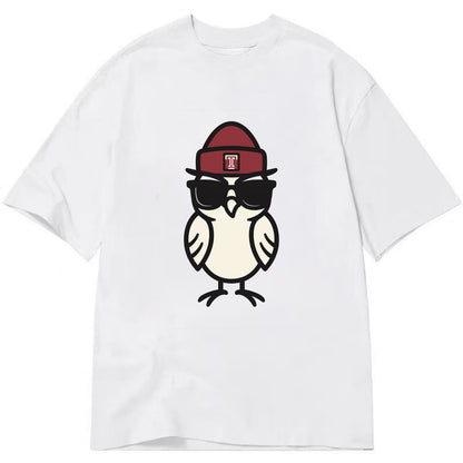 Philadelphia Owl wearing Temple beanie with T patch - Classic T-shirt - White