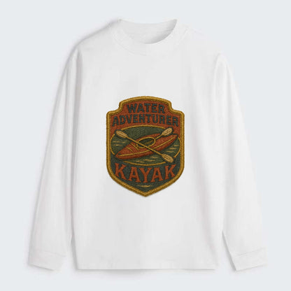 Kayak with paddle - water adventurer - Classic Long Sleeve Shirt - White