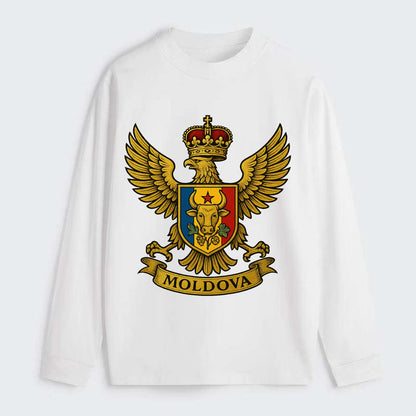 Moldova Heritage Badge - Classic Long Sleeve Shirt - White