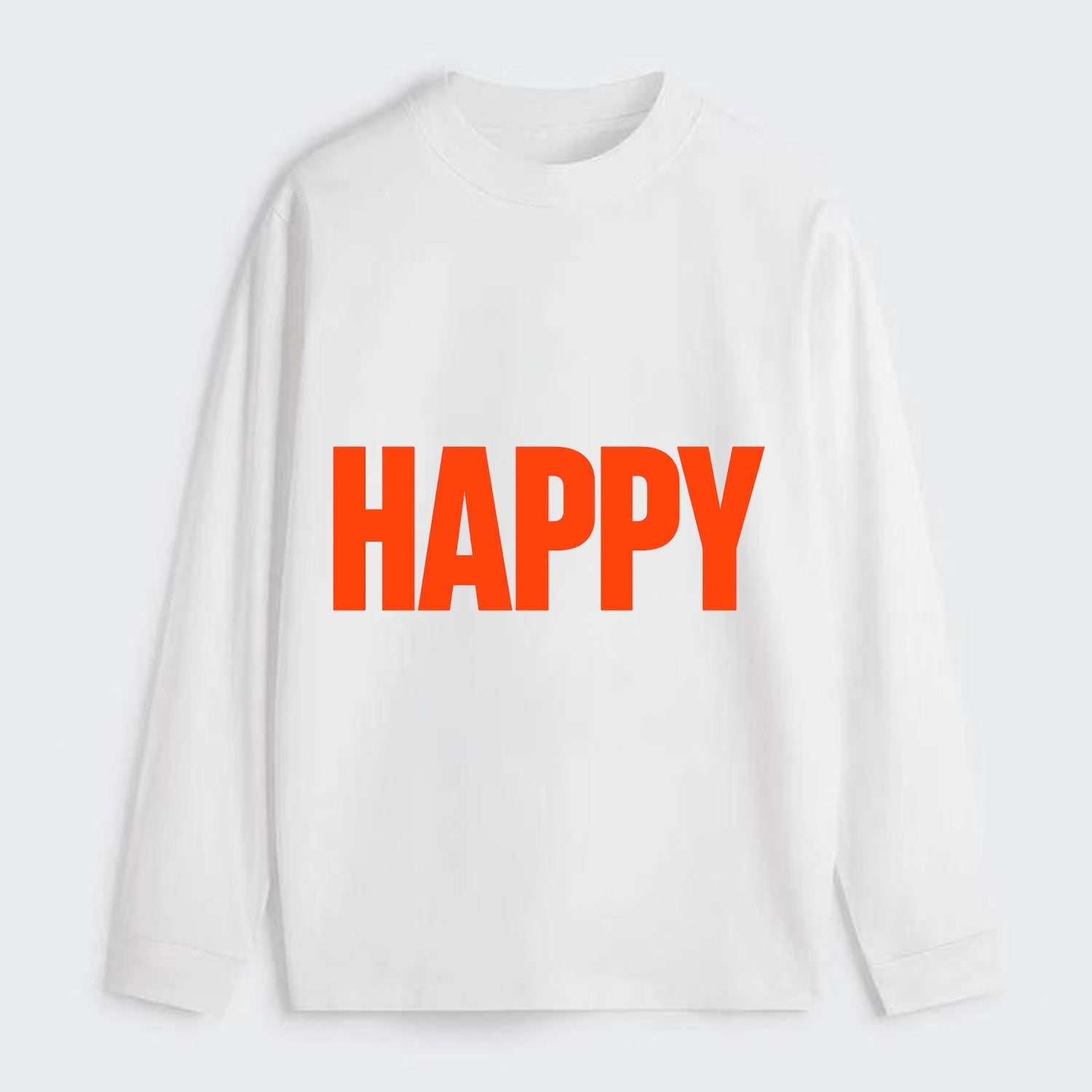 Bold typography design - "HAPPY" - joyful, content, pleased - Classic Long Sleeve Shirt - White