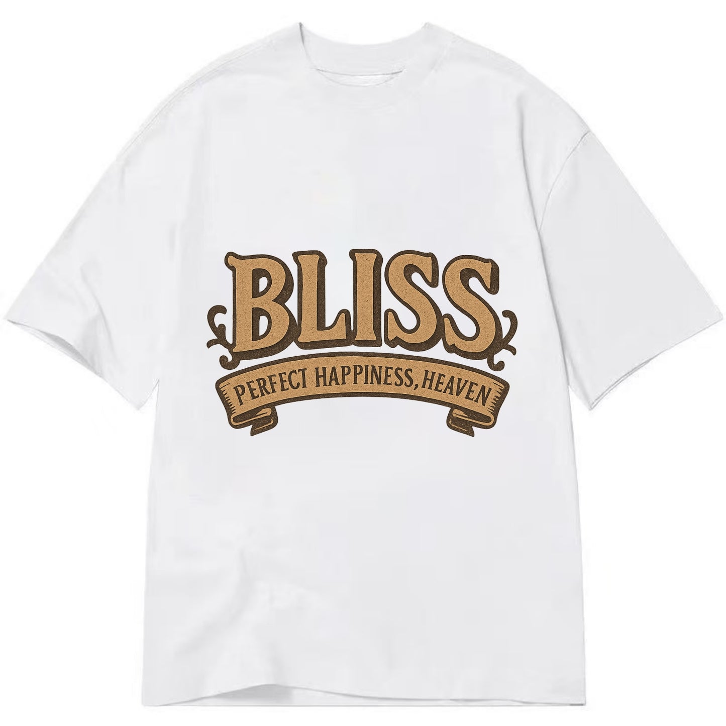 Bold typography design - "BLISS" - perfect happiness, heaven - Classic T-shirt - White