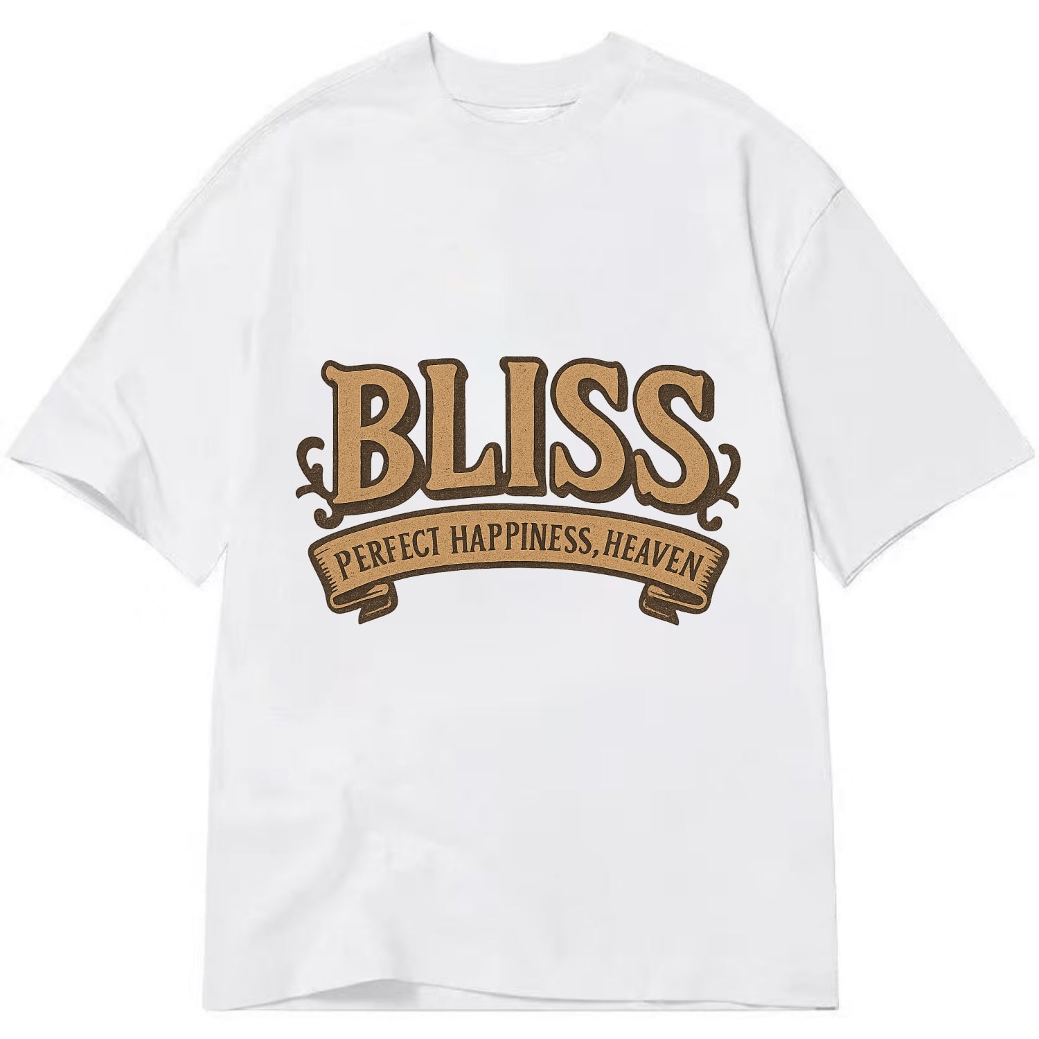 Bold typography design - "BLISS" - perfect happiness, heaven - Classic T-shirt - White