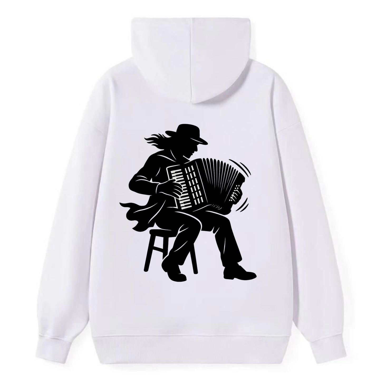 Accordion player street musician - Classic Pullover Hoodie - White