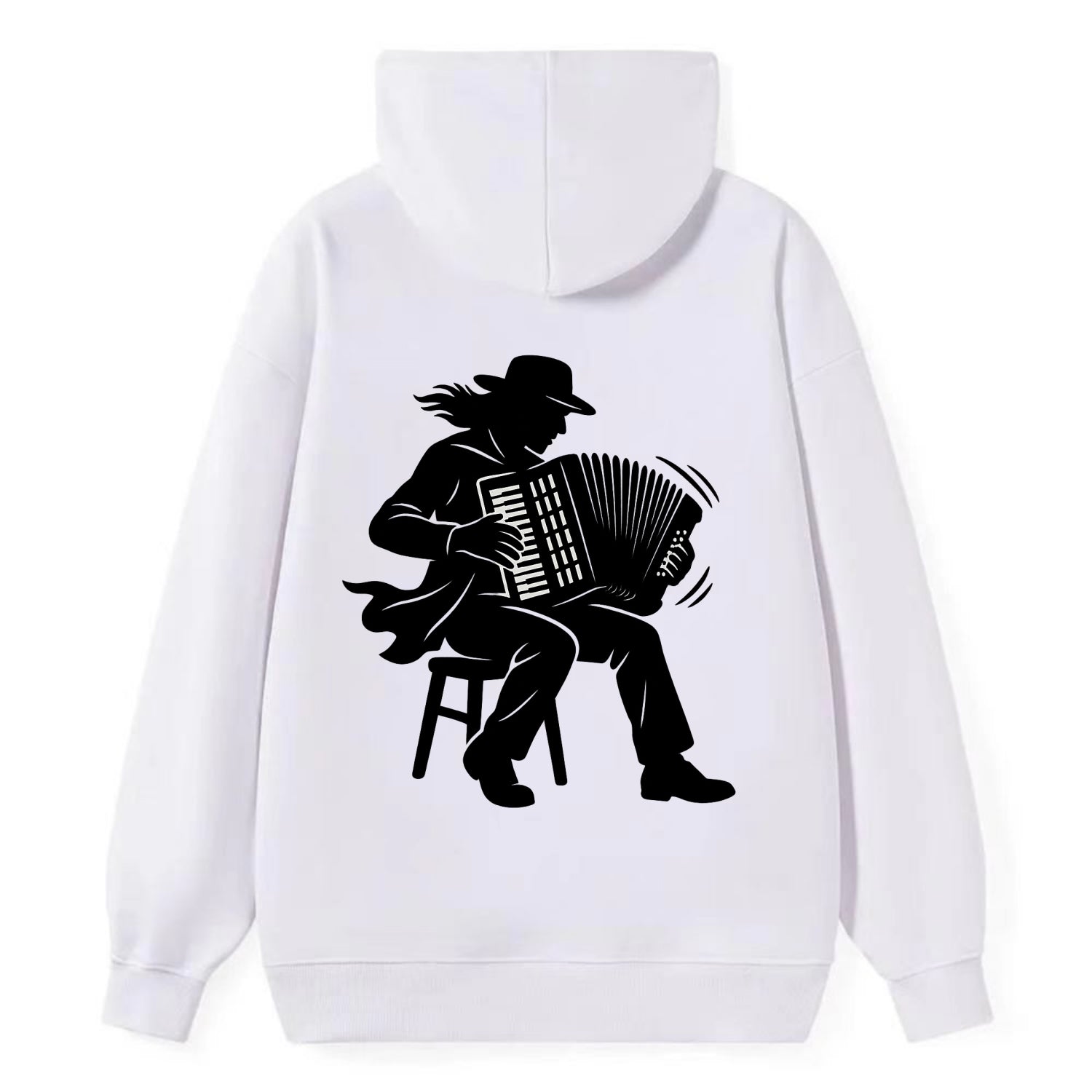 Accordion player street musician - Classic Pullover Hoodie - White