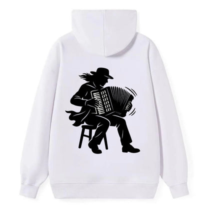 Accordion player street musician - Classic Pullover Hoodie - White