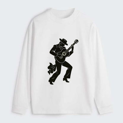 Flamenco guitarist dramatic pose - Classic Long Sleeve Shirt - White