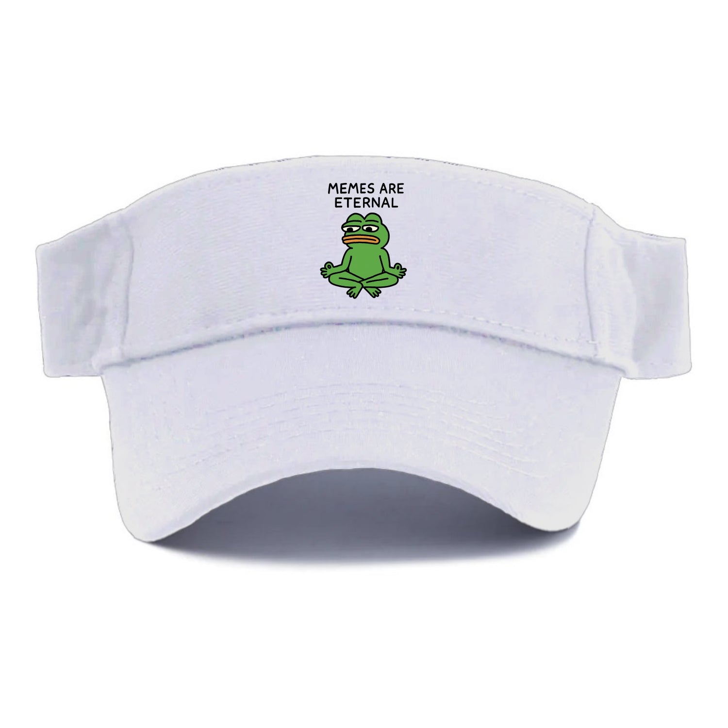 MEMES ARE ETERNAL | Immortal pepe meditating - Visor - White