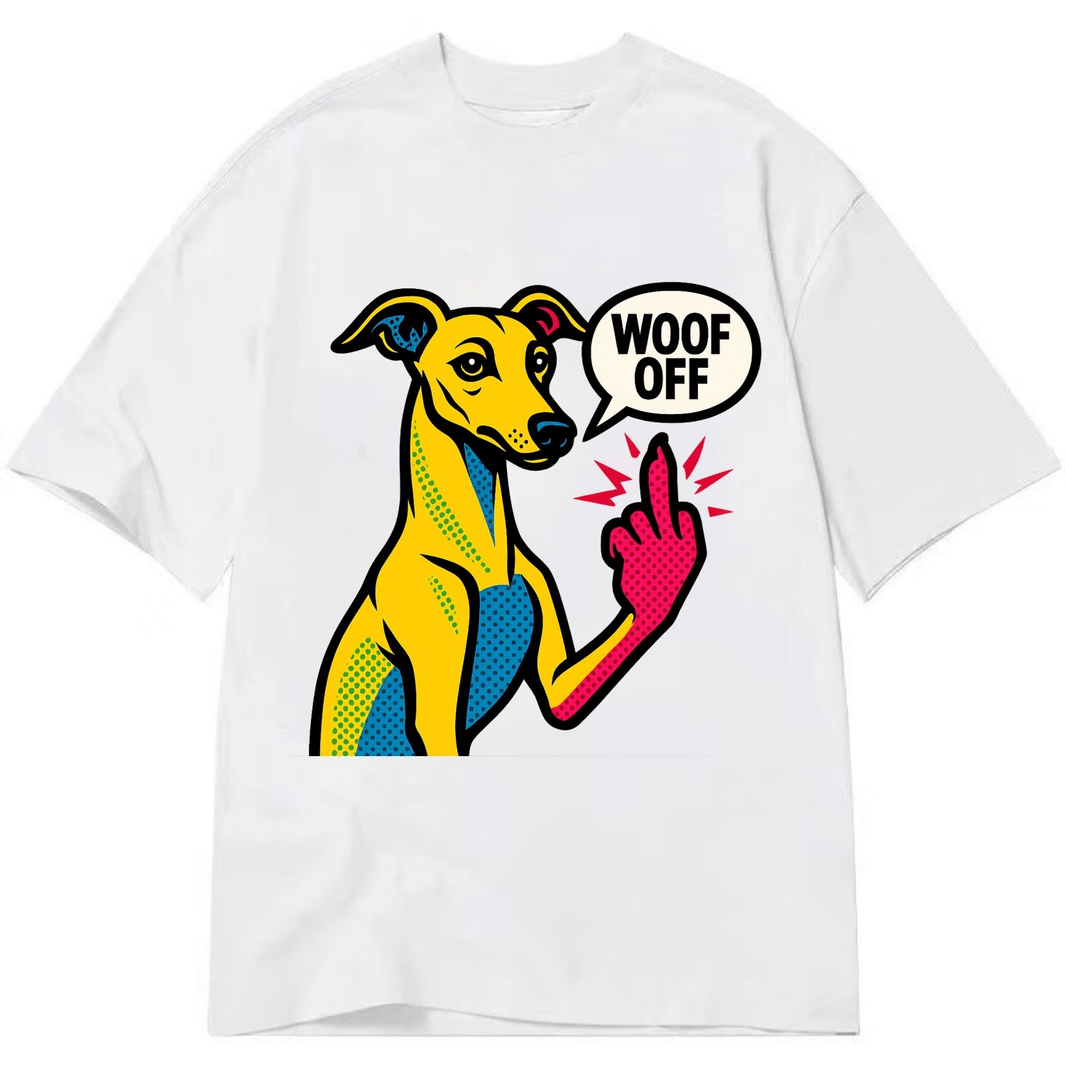 Whippet sleek athletic greyhound-like, elegant long paw giving sass - Classic T-shirt - White