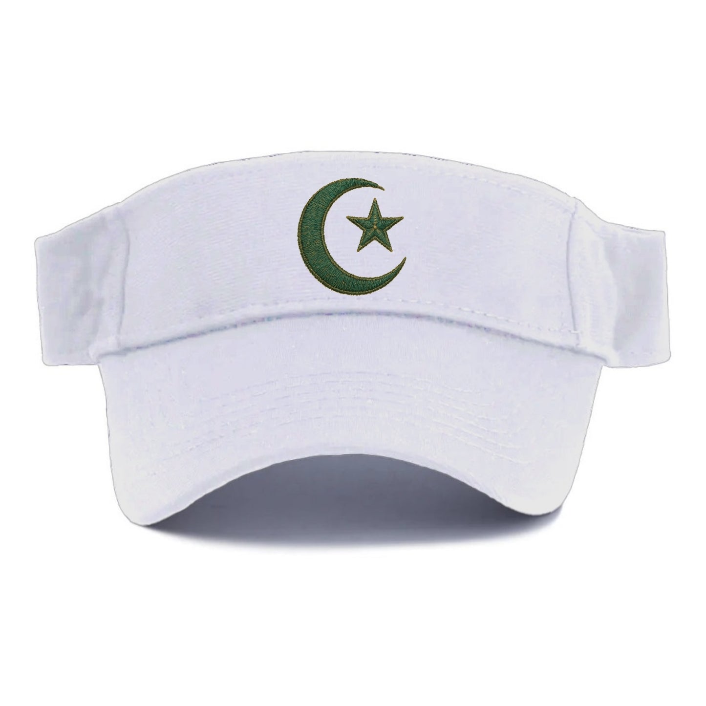 Crescent Moon and Star - Visor - White