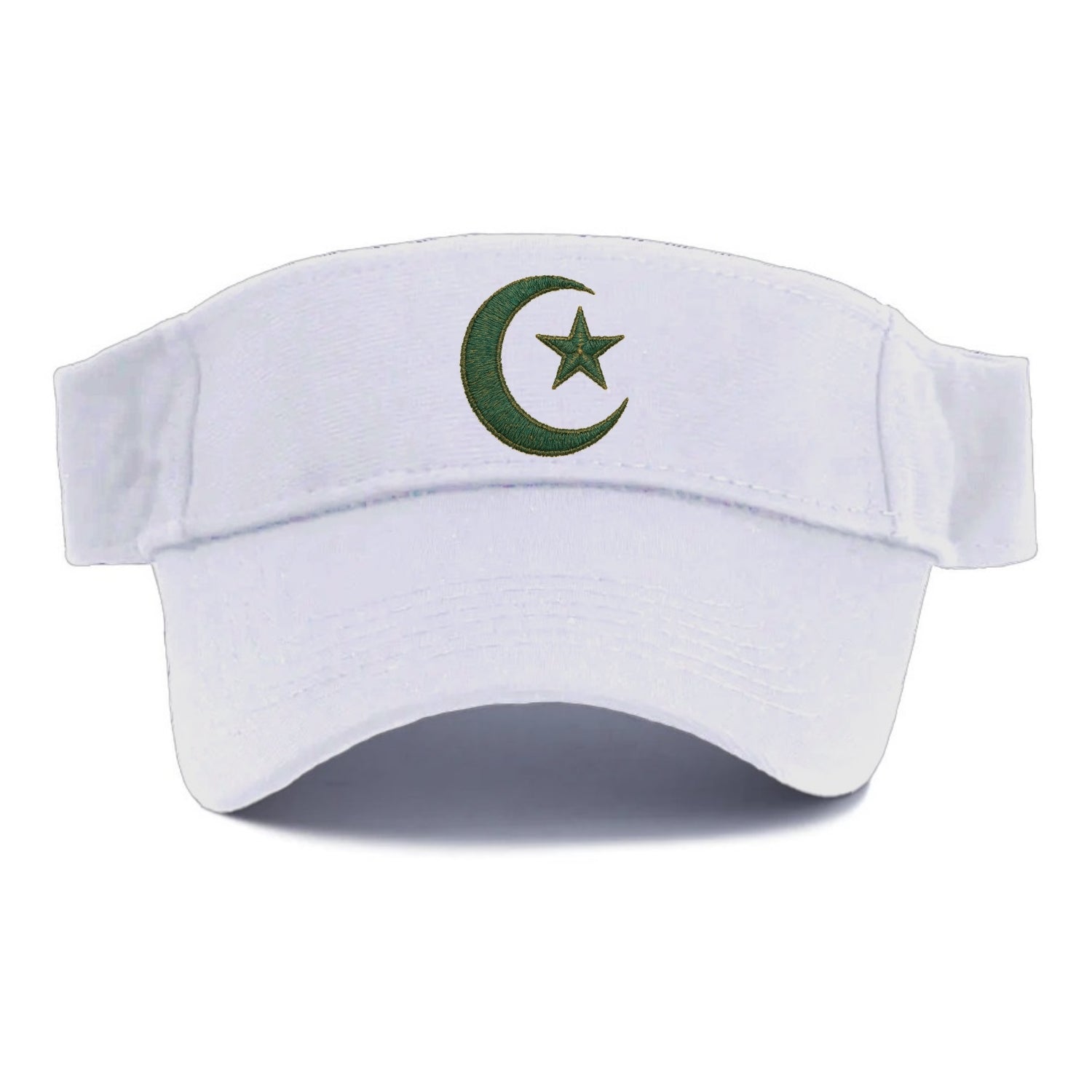 Crescent Moon and Star - Visor - White