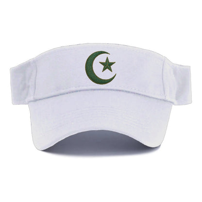 Crescent Moon and Star - Visor - White