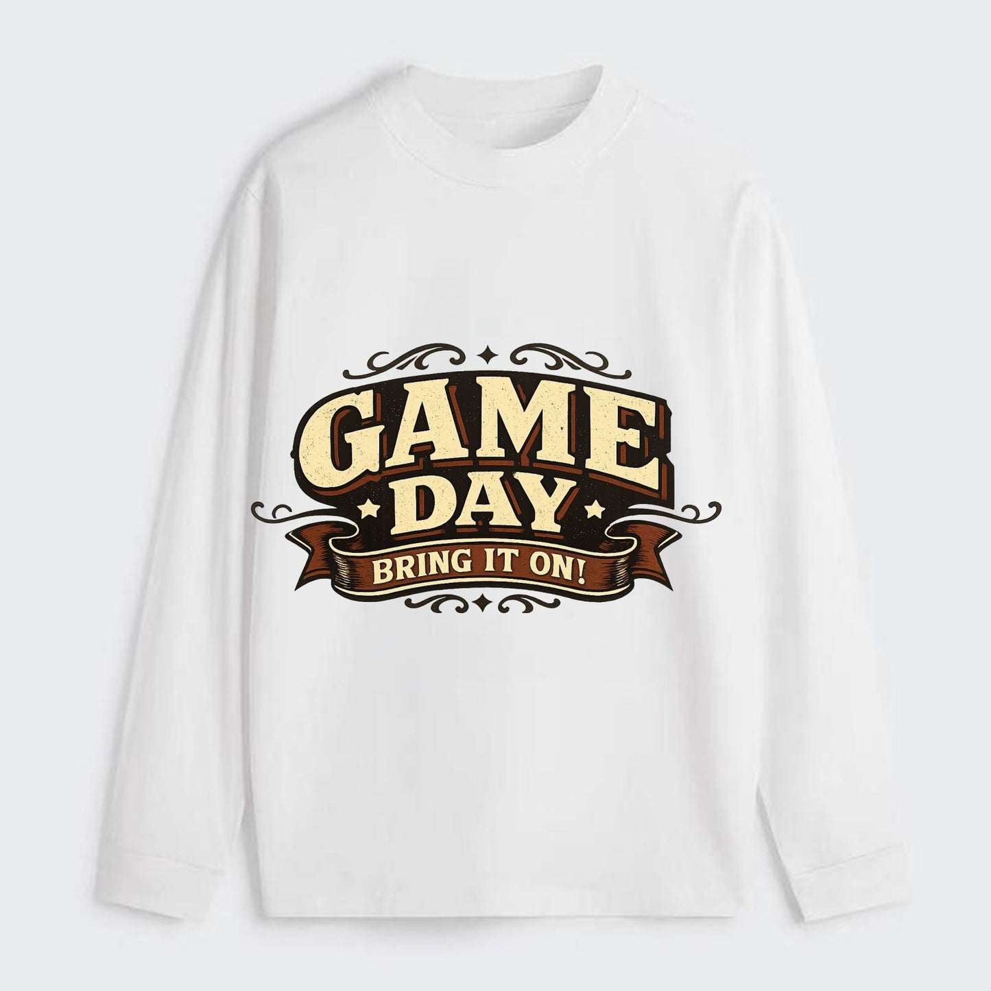 Bold typography design - "GAME DAY" - competition ready, bring it on - Classic Long Sleeve Shirt - White