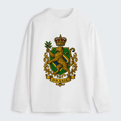 Brazil Jaguar Emblem  - Classic Long Sleeve Shirt - White