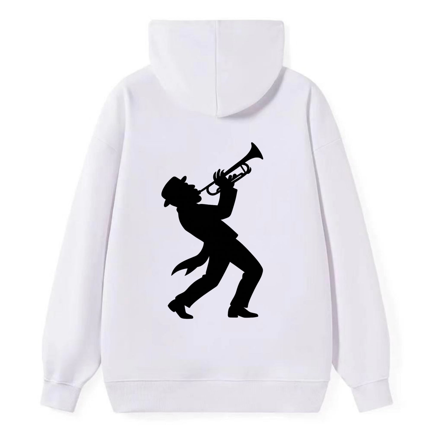 Trumpet player hitting high note - Classic Pullover Hoodie - White