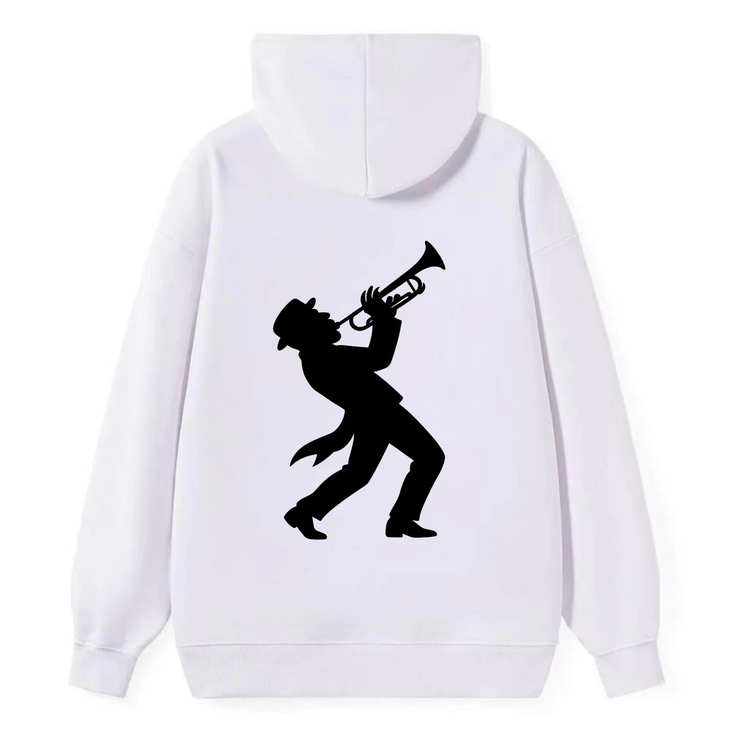 Trumpet player hitting high note - Classic Pullover Hoodie - White