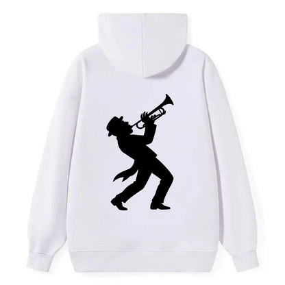 Trumpet player hitting high note - Classic Pullover Hoodie - White