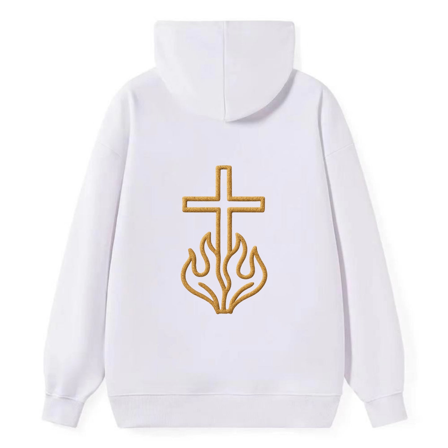 Burning Bush Cross  - Classic Pullover Hoodie - White